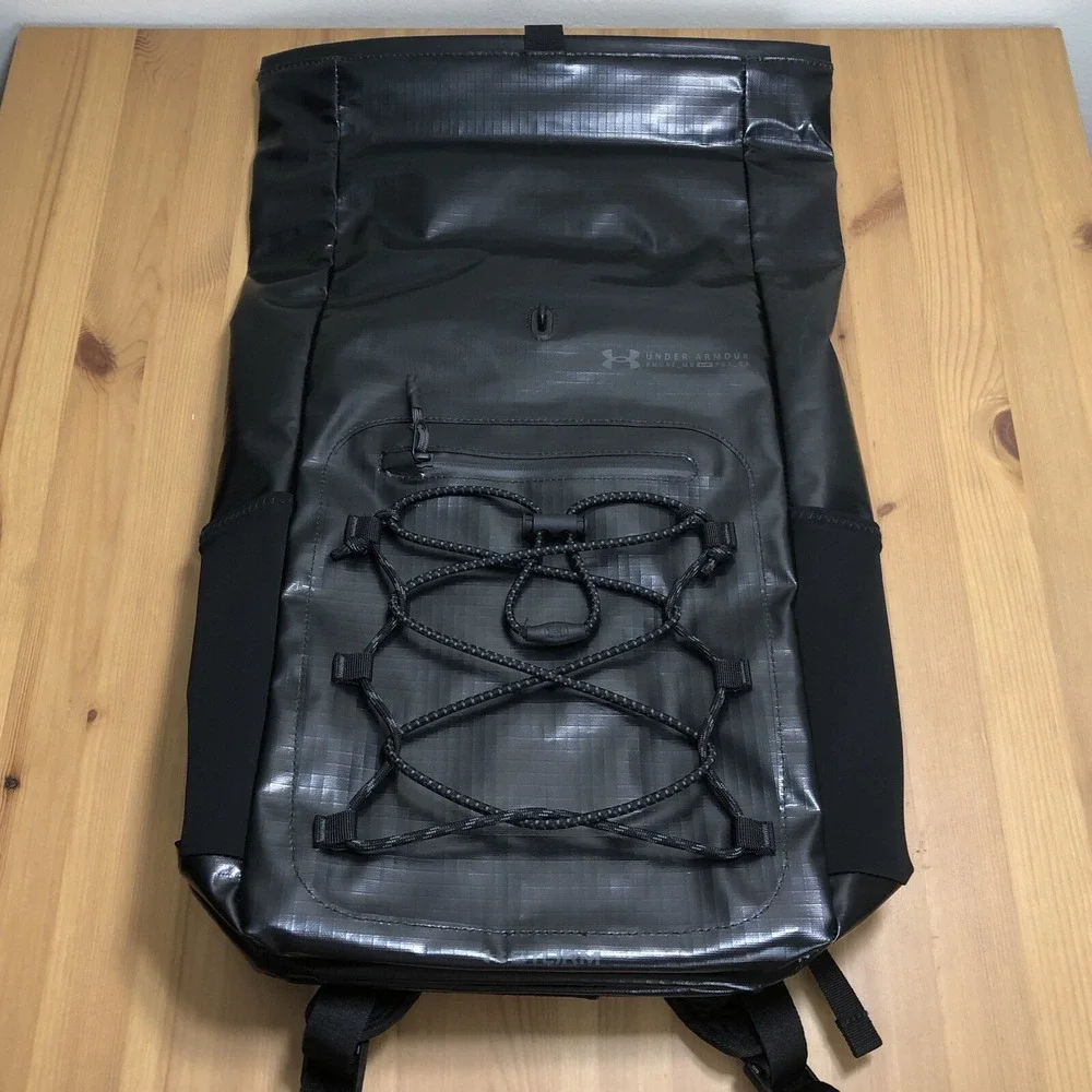 New Under Armour UA Summit Backpack Storm Waterproof Black Sz Large